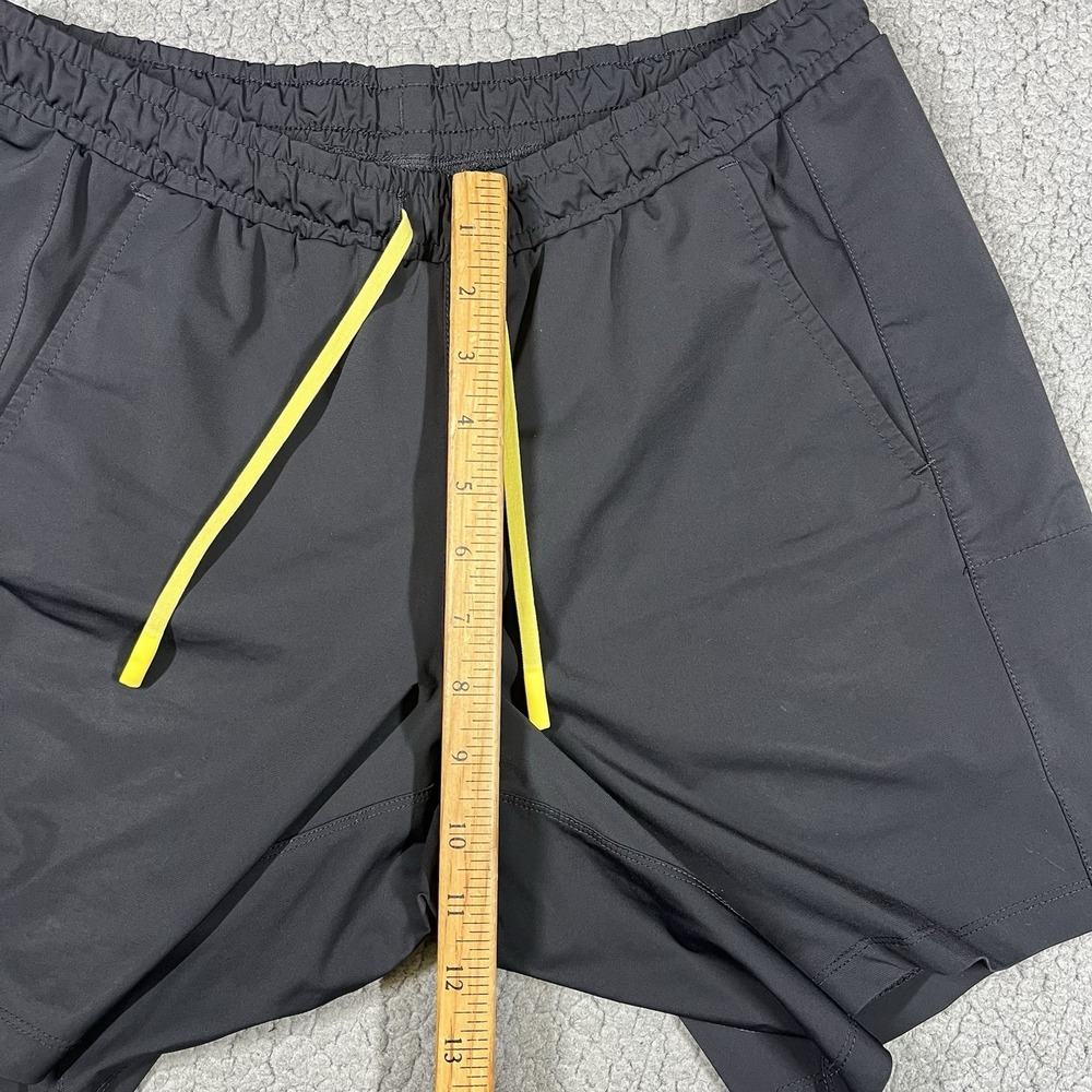 WOLACO Training Shorts Performance Mens Sz S Blac Yellow Drawstring Athletic Gym - Picture 10 of 12